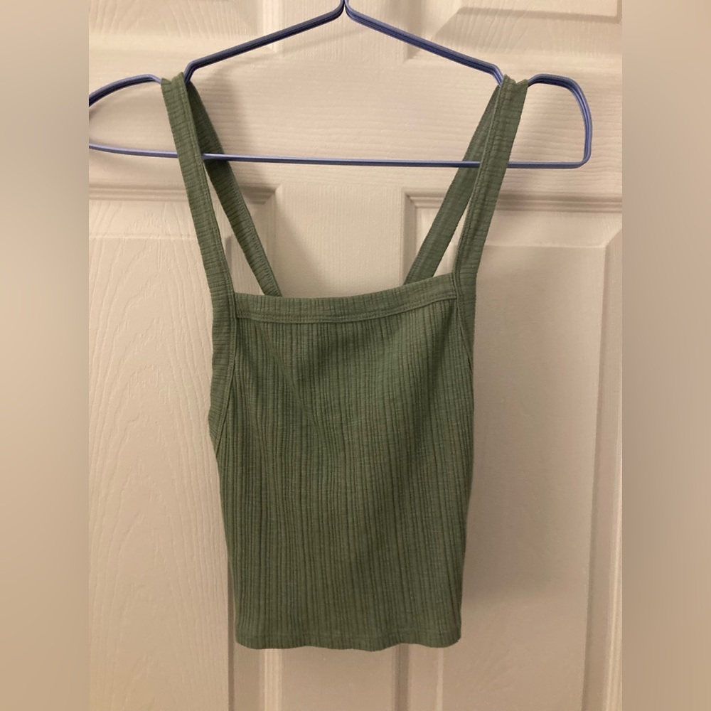 American Eagle Green Ribbed Top Small